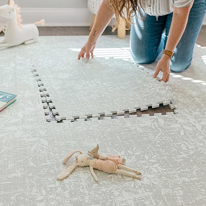 Baby Play Mat for Floor - Eden (6x6ft) - Premium EVA Foam Play Mat for Babies & Toddlers (Ages 0-5+) - Non-Toxic Playmat for Tummy Time, Crawling & Playroom - Stylish & Comfortable