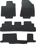 Car Floor Mats Custom Fit for 2022-2025 Nissan Pathfinder 8 Passenger/Infiniti QX60 7 Passenger Black Rubber Auto Liner Mats All Weather Protection Odorless
