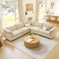 CHITA 118" Super Large Sectional Couches for Living Room, Modular Cloud Couch Sectional Sofa, Premium Fabric Couches, Down Filled, High Density Foam, Chenille in Beige, 5 Seat Corner Couch