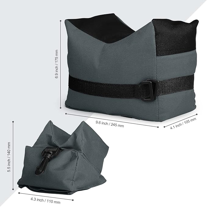 Twod Outdoor Shooting Rest Bags - Target Sports Bench Rest with Front & Rear Support SandBag Stand Holders for Gun Rifle Shooting Hunting Photography - Unfilled