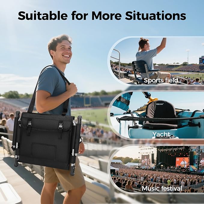 ALPHA CAMP Stadium Seat Chair for Bleachers with Back & Arm Rest