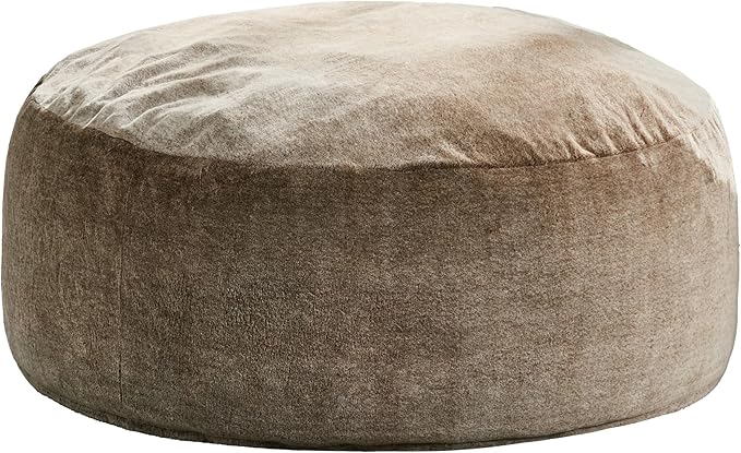 Hobestluk Bean Bag Chairs Giant Beanbag Chair with Filler, Memory Foam Bean Bags with Fluffy & Machine Washable Cover, Bean Bag Chairs for Aduts for Living Room, Bedroom (BROWN, 5FT - 50” x 50” x 24”)