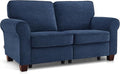 MCombo 67.7" Loveseat Sofa, 2-Seater Small Couch for Small Spaces, Classic Rolled Arm Upholstered Sofa with Solid Wood Legs for Living Room, Removable Cover, Chenille Fabric VE730 (Navy Blue)