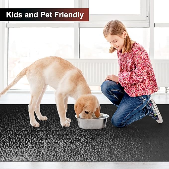 Mymeely Office Chair Mat for Hardwood Floor, 30"x48" Large Black PVC Computer Desk Chair Mat with Unique Pattern for Gaming, Anti-Slip Floor Protector for Home Office, Rolling Chair