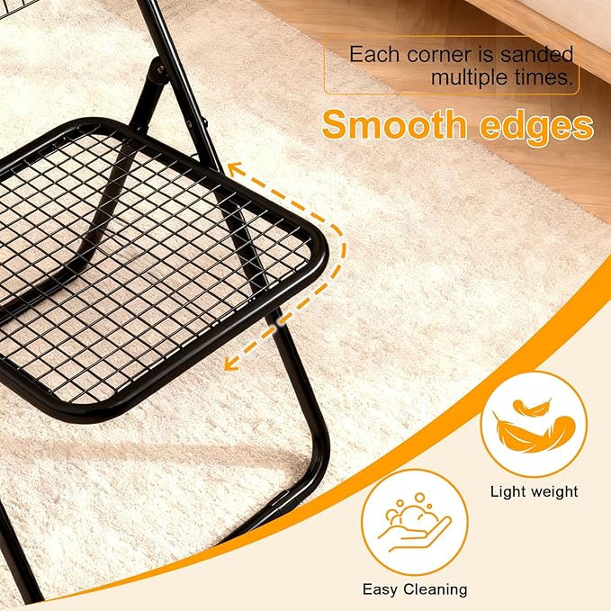 12 Pack Folding Chair,Balck Color,Single Piece,Foldable Space - Saving Design for Indoor/Outdoor Use