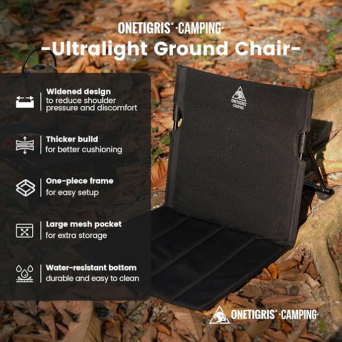ONETIGRIS Ultralight Camping Chair,Foldable Chair with Backrest,Portable Flip Chair for Beach,Poolside,Picnic,Camping&Backpacking Hiking