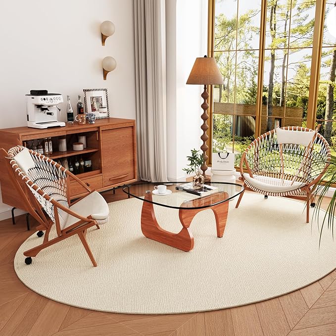 LUCKIIA Coffee Tables Glass Small Farmhouse Coffee Table Mid-Century Modern Wood Center Table for Living Room, Walnut Transparent, 32 Inch
