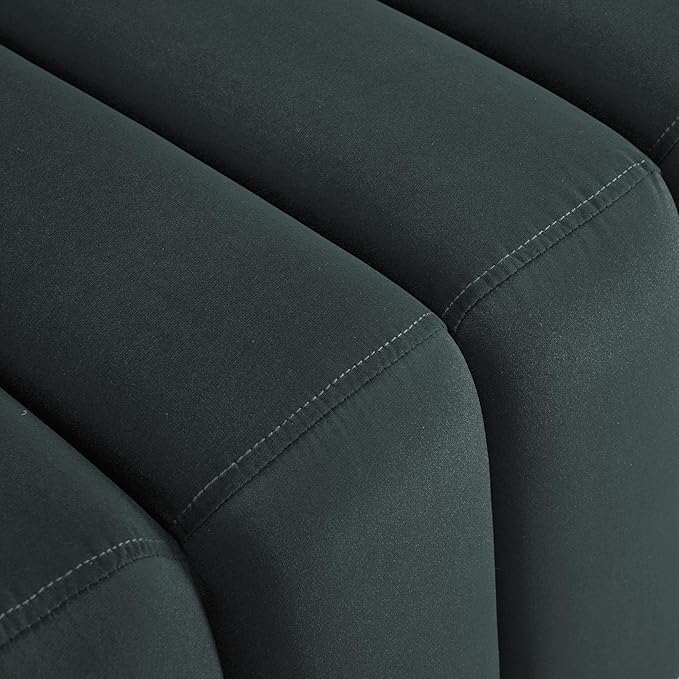MCombo Waiting Room Benches, Guest Reception Lobby Chairs for Salon, Velvet Upholstered Ottoman for Bedroom Entryway 4698 (Dark Grey)