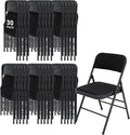 SEALAMB 30 Pack Padded Folding Chairs, Durable Metal Folding Chairs with Fabric Seat & Back for Home Office Wedding Party Events, 350lb Capacity (Black-Fabric, 30 Pack)