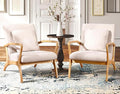 ELUCHANG Accent Chair with Lumbar Pillow,Mid-Century Modern Accent Chair Armchair, Linen Fabric Comfy Reading Chair Lounge Side Chair for Living Room Bedroom Apartment,Easy Assembly(Beige,2PCS)