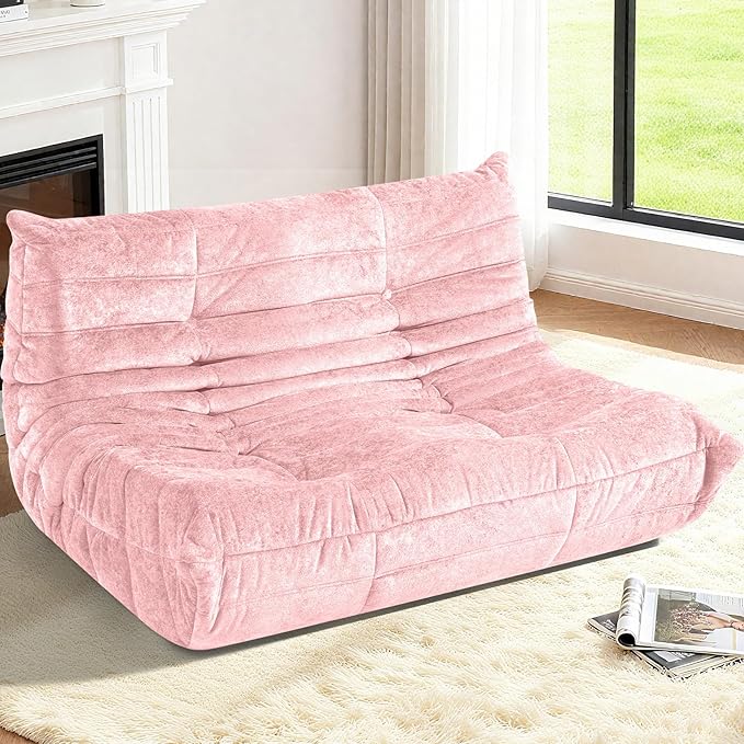 HABUTWAY Bean Bag Chair, Giant Bean Bag Chairs for Adults, 3 Seater Fireside Chair, Lazy Large Floor Bean Bag Sofa for Living Room, Bedroom, Dorm, Office (Pink)