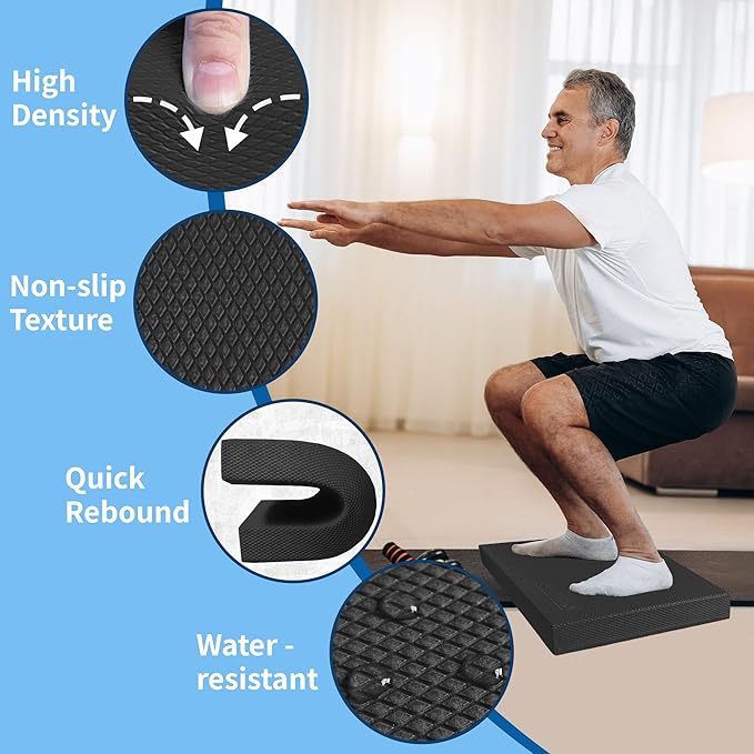 OiZenhio Professional Foam Balance Pad, Large Balance Pads for Physical Therapy, Foam Balance Board for Rehabilitation Stability Workout Knee and Ankle Exercise Strength Training