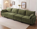 Rexulqo 135'' Modular Sectional Sofa with All Seats Storage,Oversized 4-Seater Comfy Cloud Couches with Deep Seat,Big Couch for Living Room,Bedroom,Velet,Green