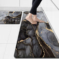 Anti Fatigue Kitchen Mat Cushioned 2 Pieces Black Kitchen Rugs Non Slip Waterproof Kitchen Floor Mats Gold Kitchen Accessories Comfort Memory Foam Kitchen Mats for Floor Laundry Room