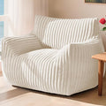 Giant Bean Bag Chair for Adults, Oversized Memory Foam Bean Bag Sofa with Armrests, Large Comfy Fluffy Single Lounges Mini Couch for Living Room, Bedroom & Dorm(Beige)
