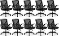 FelixKing Office Chair - Ergonomic Desk Chair Breathable Mesh Task with Wheels and Lumbar Support Home Desk Office Chairs with Flip up Armrest Rolling Swivel for Home Computer Black Pack of 10
