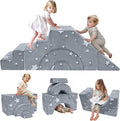 MeMoreCool Toddler Foam Climbing Couch – Modular Kids Sofa with Slide & Stairs | Convertible Sectional Play Couch for Babies & Toddlers, Glow‑in‑The‑Dark Stars, Soft Foam Playroom Furniture
