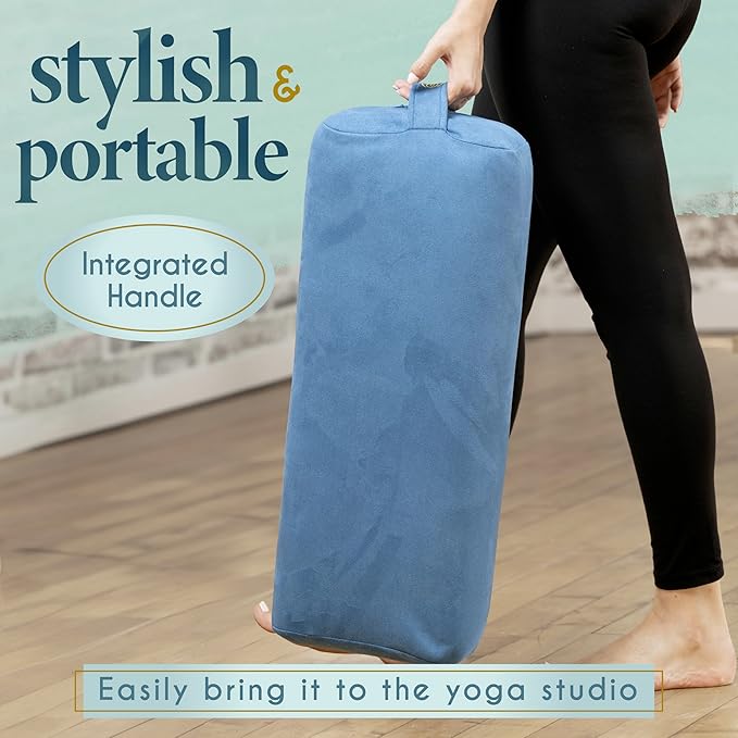 Florensi Meditation Cushion - Comfortable Floor Pillow - Traditional Tibetan Meditation Pillow with Beautiful Velvet Cover - Large Floor Cushion Seating for Adults - Premium Yoga Buckwheat Bolster