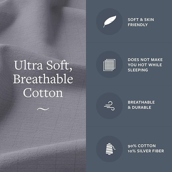 GroundLuxe Organic Grounding Pillowcase in Light Gray - King Size
