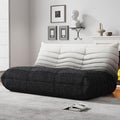Bean Bag Chairs for Adults, Memory Foam Couch Loveseat Sofa Chair, Soft Teddy Material Cozy Comfy Reading Nook Chairs, Floor Chair for Living Room Bedroom Office(Black-White)