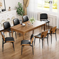YaFiti Dining Chairs Set of 8, FSC Certified Mid Century Modern Accent Dining Room and Kitchen Chairs, Upholstered PU Leather Diamond Check Chairs with Walnut Bentwood and Metal Legs, Black