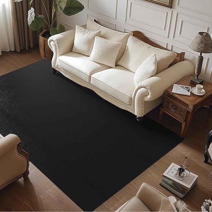Chair Mat for Hard Floors, tixpol 60" x 75" Plastic Chair Mat for Hardwood Floors, Non-Slip Hard Floor Protector Desk Mat for Home Office, Waterproof Vinyl Floor Mat for Kids & Pets (Black)