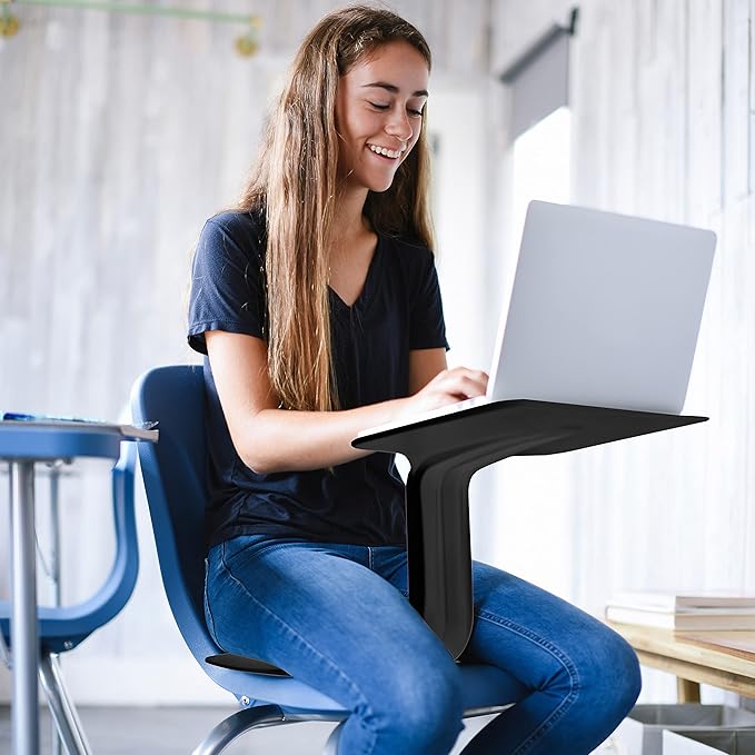 ECR4Kids The Surf Portable Lap Desk with Cushion, Flexible Seating, Black