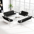 Kinfant Waiting Room Chair- Office Reception Furniture with Armrest and PU Leather Cushion, Office Guest Chair for Waiting Room Airport Hospital Bank Lobby, Black (2 Seat*2+3 Seat*2)