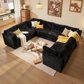 CAODOC Large 8 Seat Modular Sectional Sofa with Ottoman Seat Corduroy Sleeper Sectional Sofa Bed Oversized Convertible Modular Couch for Living Room
