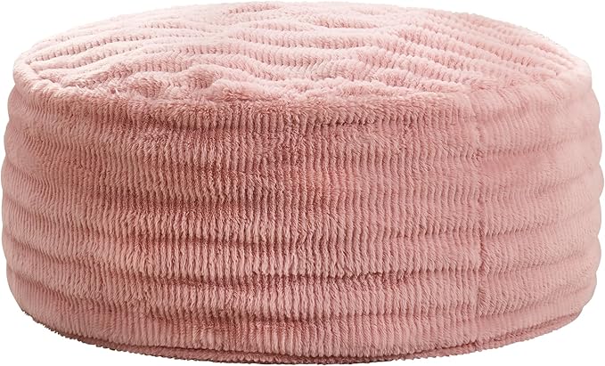 Hobestluk Bean Bag Chairs Beanbag Chair with Filler Adult Bean Bags with Fluffy Ripple Cover, Giant Bean Bag Chairs for Adults (Pink, 5FT - 50" x 50" x 24")