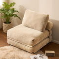 CAODOC Folding Sofa Bed Convertible Sleeper Chair with Pillow, Foldable Mattress Lounge Chair for Living Room Bedroom, Portable Guest Bed Beige
