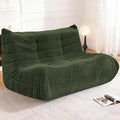 Bean Bag Loveseat Chair Big Sofa Beanbag Chair for Adults Fireside Chair Bean Bag Lounger with Memory Foam Filled for Home,Apartment or Gaming Venue（Green Teddy）
