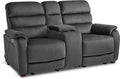 MCombo 73.8'' Wall Hugger Power Loveseat Recliner, Reclining Loveseat with Console, Adjustable Headrest, USB Charge Ports, Cup Holders, for Living Room, RVs, Small Spaces, Fabric ST258M2 (Dark Grey)