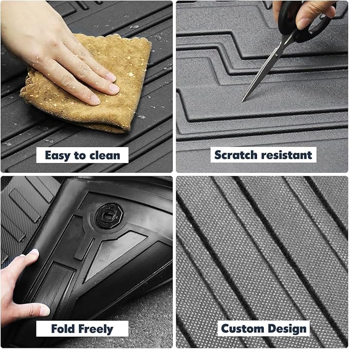 Compatible for 2013-2017 Honda Accord Sedan Floor Mats & Cargo Liner All Weather TPE Mats for 2013-2017 Honda Accord Accessories (No Fit for Coupe & Hybrid)