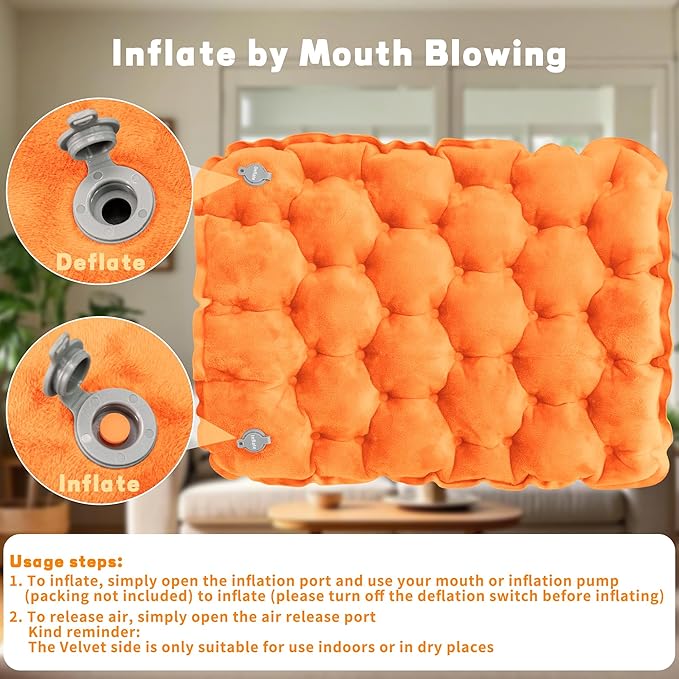 Eulant Lightweight Inflatable Air Seat Cushion - Portable Travel Cushion, Suitable for Camping, Hiking, Climbing, Bleacher, Home and Office