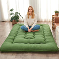 DAICO Japanese Floor Mattress, 4'' Thicken Futon Mattress Tatami Mat, Sleeping Pad Foldable Roll Up Mat for Camping and Guest Room, Full Size 54''*80'', Green