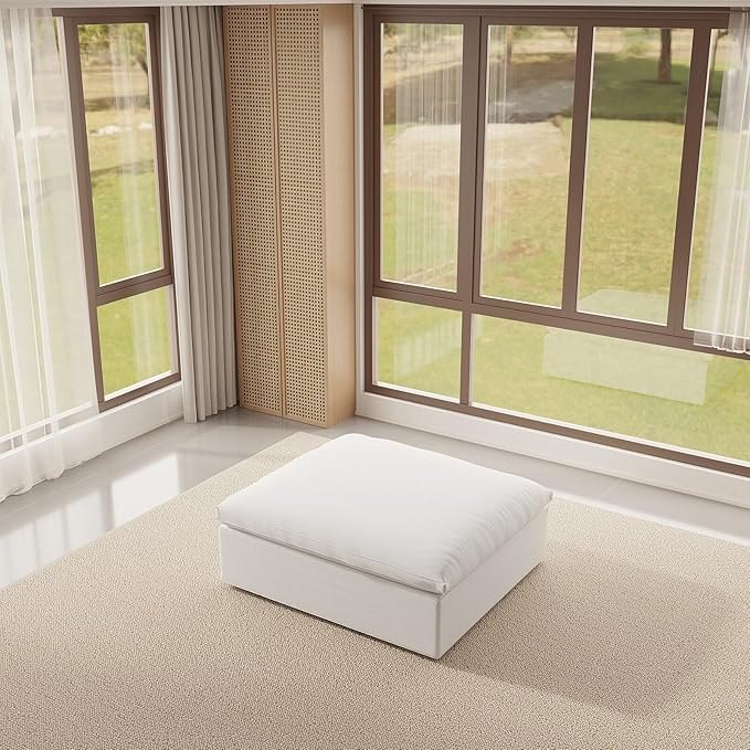 Forest aesthetics Oversize Cloud Modular Sectional Sofa,Chaise Down Filled Comfort Sofa Detachable Couch Cushion Covers for Living Room Apartment,White