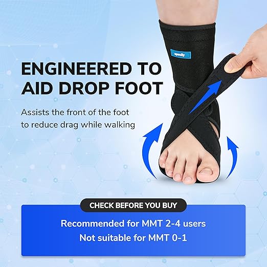 UPWELLY FootLift Pro (RIGHT), Wearable Ankle and Foot Support Brace, For Walking Assistance and Foot Stability with Shoes, Socks, Barefoot Foot Support For Unisex And Plantar Fasciitis Relief, Black