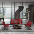 Kinfant 3-Seat Waiting Room Chair - Office Guest Reception Chairs with Ergonomic Backrests, Airport Waiting Bench with Armrests, Metal Waiting Furniture for Hospital, Bank (Dark Red, Set of 3)