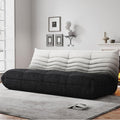 Bean Bag Chairs for Adults, BeanBag Reading Chair Memory Foam Couch 3-Seater, Floor Chair Soft Teddy Material, Comfy Reading Nook Chairs for Bedroom Living Room Office (Black White)