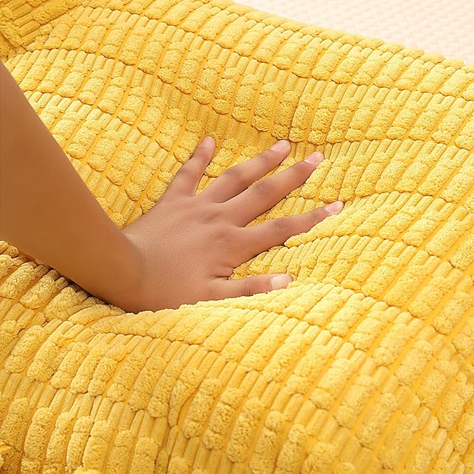 PAJEO Reading Pillow for Sitting in Bed, Large Backrest Reading Pillow with Arm Rest,Back-Rest Support Cushion for Sit Up on Couch, Sofa, and Floor, Dorm Essentials (Yellow Corduroy, Standard(17"))