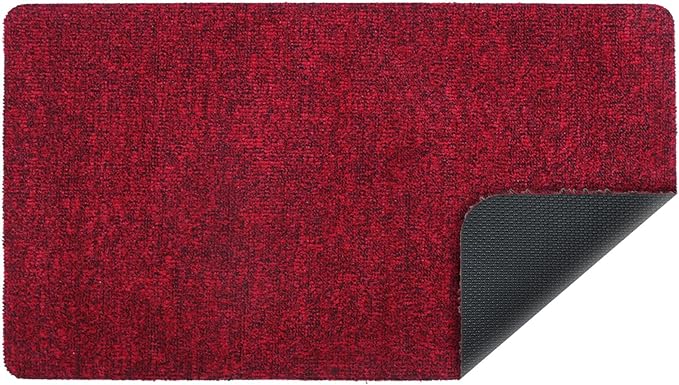 Front Door Mat Indoor and Outdoor, Non-Slip Low Profile Doormat 60"x35", Thin Yet Super Water, Quick-Drying, Dirt Resistant,No Shedding Doormats for Entrances, Garage, Pets,Hotel,Office,Red