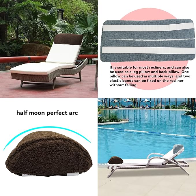 S-SNAIL-OO Recliner Leg Rest Cushion Sofa Footrest Pillow (23 x 10 x 2 in) Multi Purpose Half Moon Foot Pillow Under Knee Pillow for Leg, Neck, Waist, Ankle Support (1Pcs, Blue)