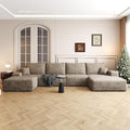 AUGOP 136" Sectional Couches for Living Room Modern Modular Sofa with L-Shape Couchs Upholstered Boneless Couch Deep Seat Sectional Couch with Chaise (Camel, Right Facing Chaise+3Seaters+Ottoman)