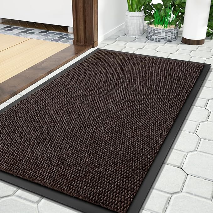 Yimobra Doormat Outdoor Indoor Entrance 36 x 17, All-Season All-Weather Front Door Mat, 100% Waterproof Welcome Matt for Floor Garage Outside Entry, Stain and Fade Resistant