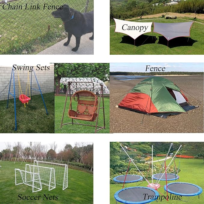 AAGUT Rebar Stakes 16 Inch J Hook Heavy Duty 8 Pack, 3/8 Inch Galvanized Metal Steel Ground Anchors Chain Link Fence Stakes for Camping Tent, Inflatables, Yard Decorations, Canopies & Swing Sets