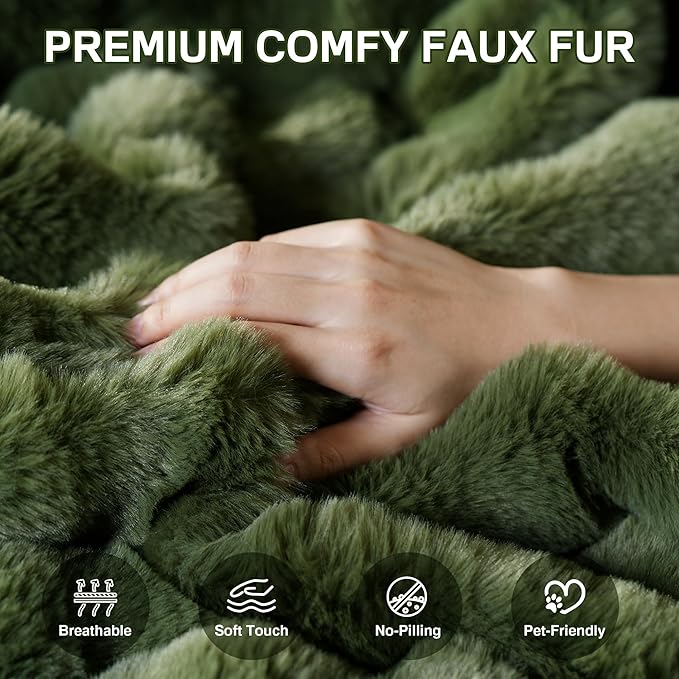 Bean Bag Chair for Adults, Giant Beanbag Lounger with Plush Faux Fur, Comfy Memory Foam Chair Floor Lazy Chair for Living Room Bedroom Dorm Apartment Reading Nook，Green