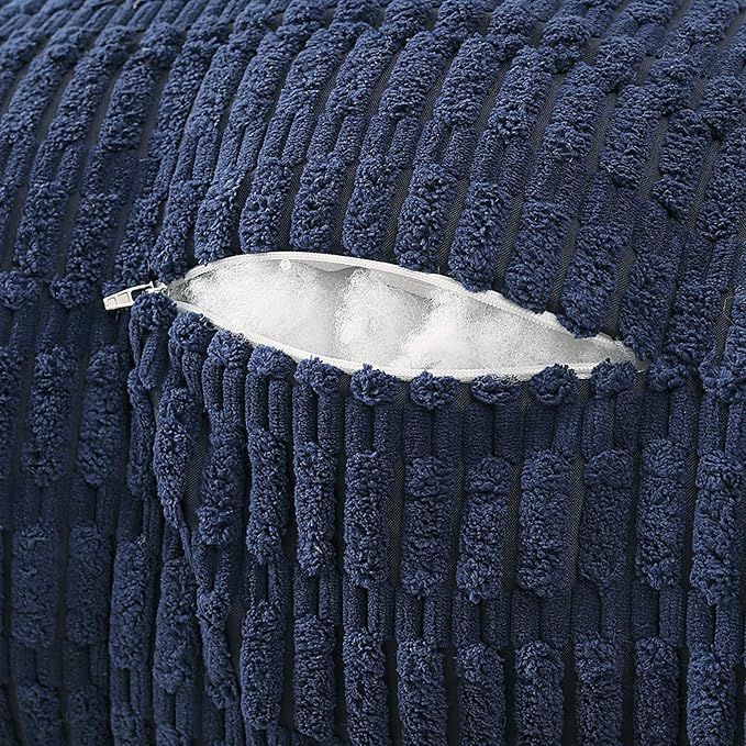 PAJEO Reading Pillow for Sitting in Bed, Large Backrest Reading Pillow with Arm Rest,Back-Rest Support Cushion for Sit Up on Couch, Sofa, and Floor, Dorm Essentials (Dark Blue Corduroy, Large(19"))