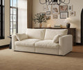 Cloud Modular Sectional Sofa Couch with Storage Ottoman, 70" Oversized Sectional Couches for Living Room, Cloud Modular I-Shaped Sofa with Chaise, Loveseat, Chenille, Beige
