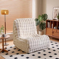 Bean Bag Chair for Adults, Lovely Bean Bag Chair with Plush Faux Fur, Lazy Floor Sofa, Comfy Reading Nook Chairs, Couch Single Sofa for Living Room Bedroom Office (Beige)